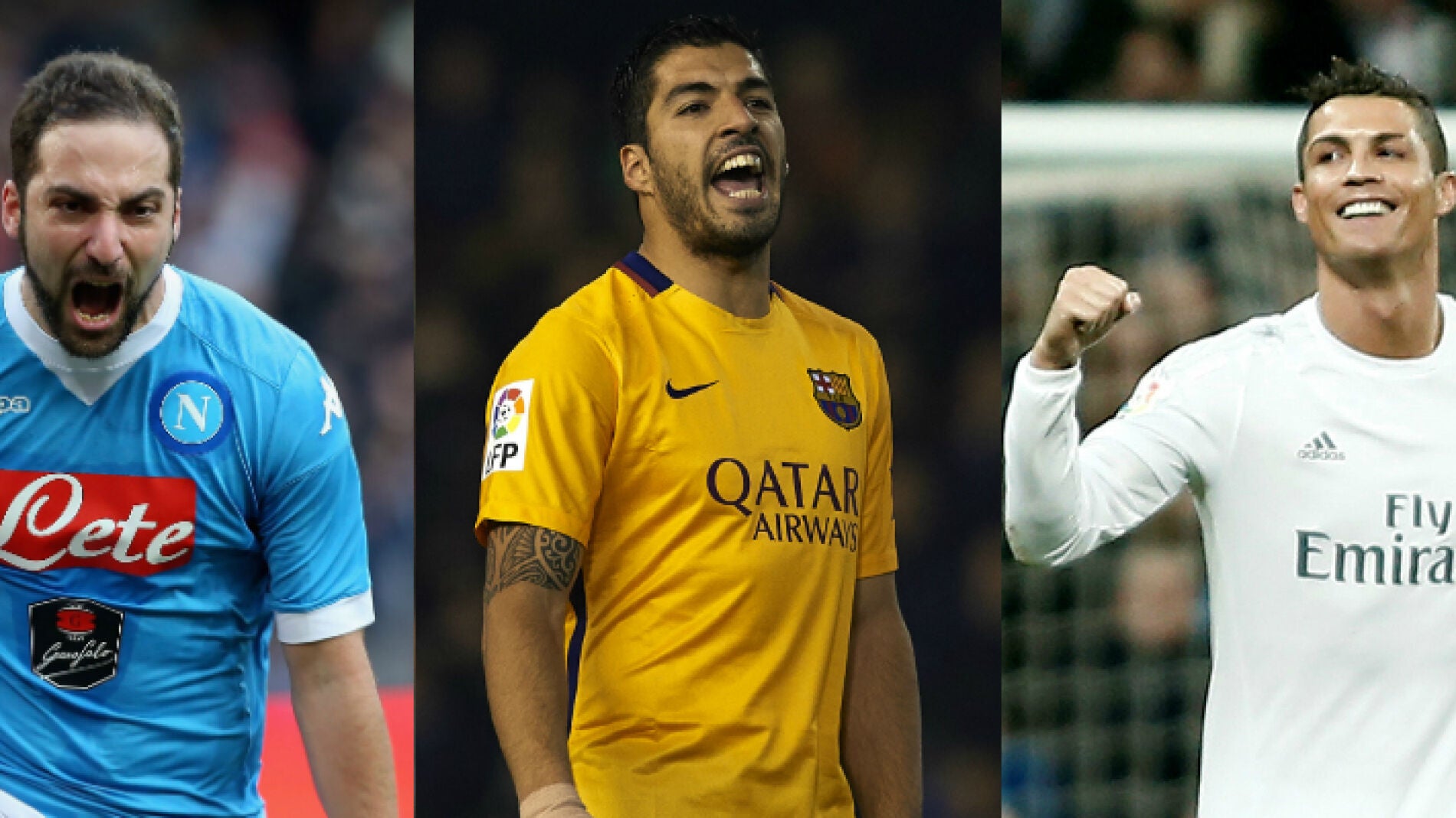 Higua&iacute;n, Su&aacute;rez y Cristiano Ronaldo luchan por la Bota de Oro