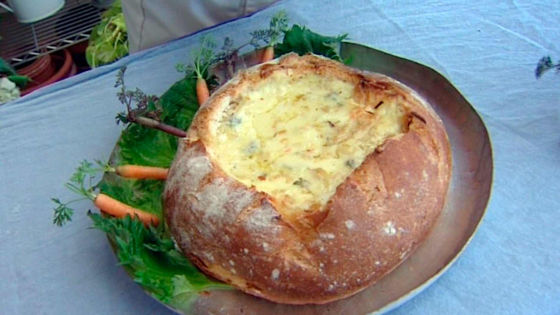 Fondue de quesos en hogaza