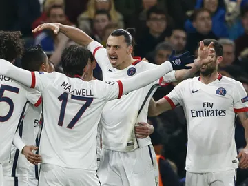 Los jugadores del PSG celebran el gol de Rabiot Los jugadores del PSG celebran el gol de Rabiot