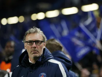 Laurent Blanc, durante el partido contra el Chelsea Laurent Blanc, durante el partido contra el Chelsea