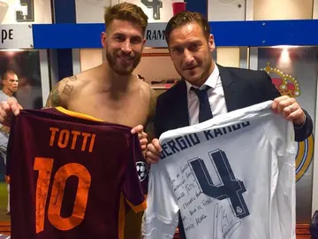 Sergio Ramos y Totti Sergio Ramos y Totti