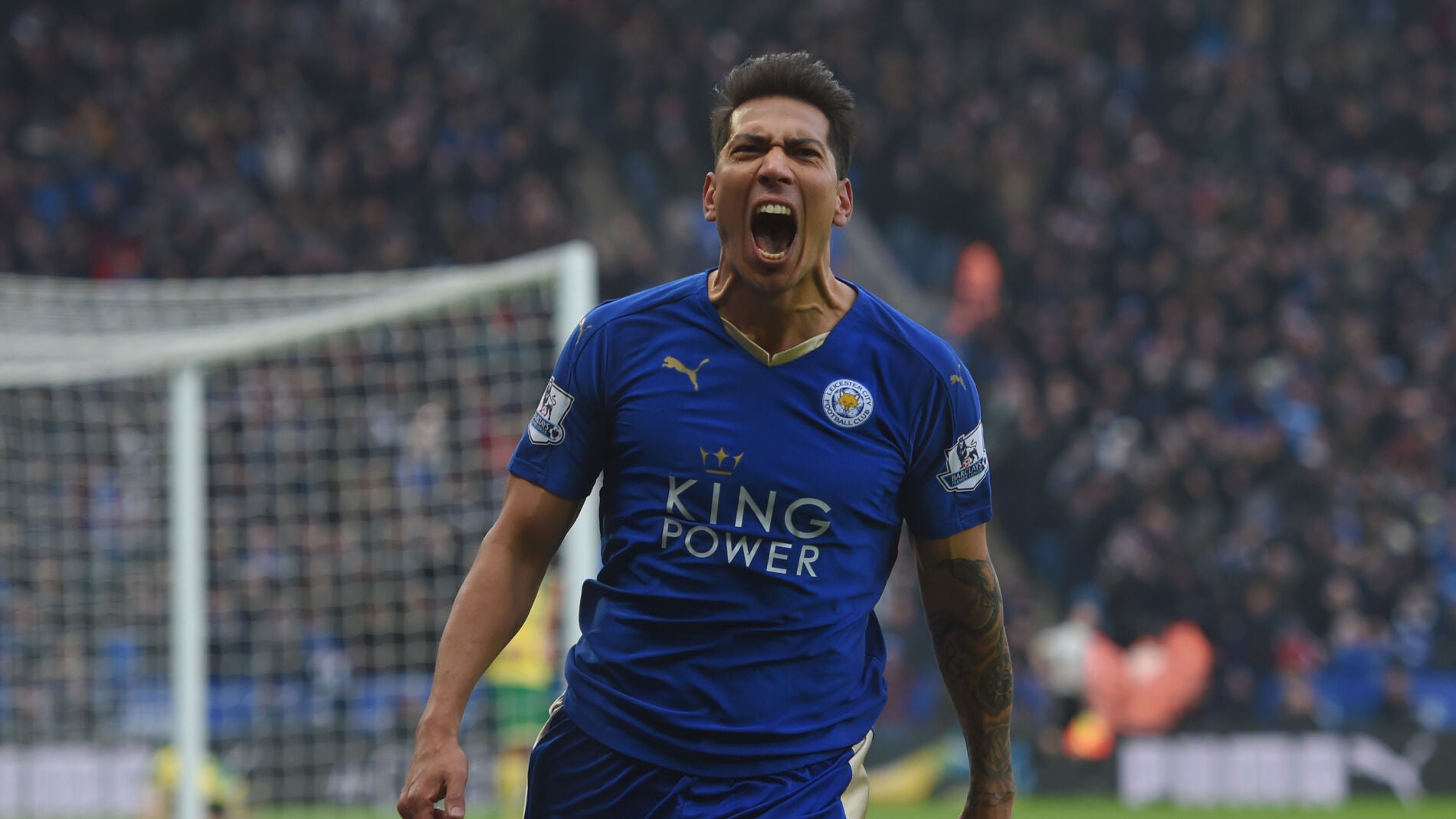 Ulloa, euf&oacute;rico tras encajar el gol de la victoria al Norwich City