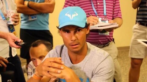 Rafa Nadal atiende a los medios de comunicaci&oacute;n
