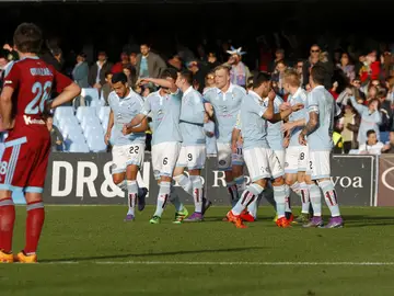 Los jugadores del Celta celebran el gol de Iago Aspas Los jugadores del Celta celebran el gol de Iago Aspas