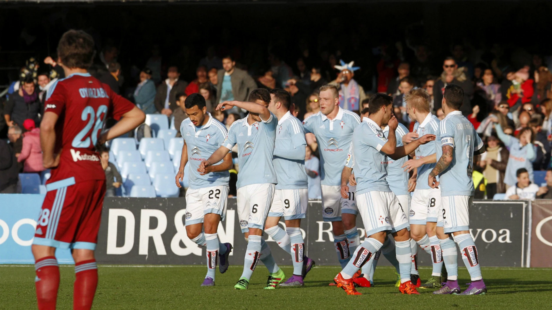 Los jugadores del Celta celebran el gol de Iago Aspas Los jugadores del Celta celebran el gol de Iago Aspas