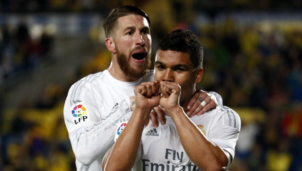 Casemiro celebra su gol contra Las Palmas