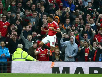 Martial celebra un gol con el Man U Martial celebra un gol con el Man U