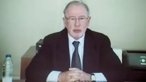 Rodrigo Rato, durante su declaración por videoconferencia Rodrigo Rato, durante su declaración por videoconferencia
