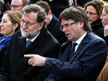 El jefe del Ejecutivo, Mariano Rajoy, y el presidente de la Generalitat, Carles Puigdemont