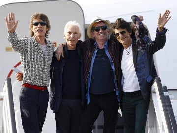 Los Rolling Stones a su llegada a Cuba