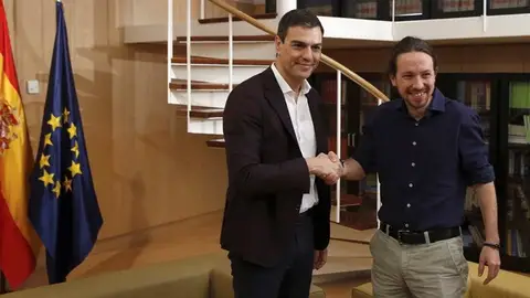 Los líderes del PSOE, Pedro Sánchez, y de Podemos, Pablo Iglesias Los líderes del PSOE, Pedro Sánchez, y de Podemos, Pablo Iglesias