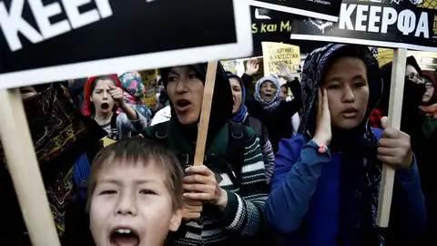 Manifestación de refugiados en Grecia Manifestación de refugiados en Grecia