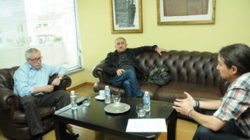 Reunión entre CCOO, UGT y Pablo Iglesias