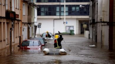 Más de 40 familias del municipio coruñés de Sada fueron realojadas de sus casas por las inundaciones