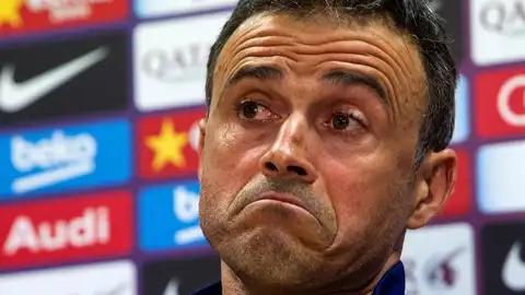 Luis Enrique en sala de prensa Luis Enrique en sala de prensa