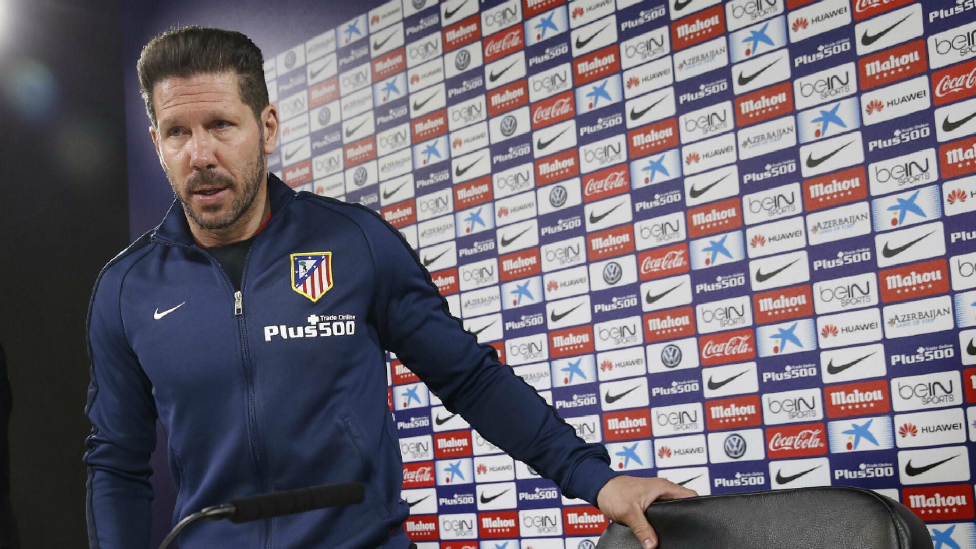 Simeone, antes de la rueda de prensa