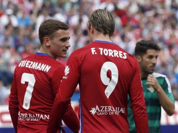 Torres y Griezmann hablan tras el gol del madrileño en el Calderón