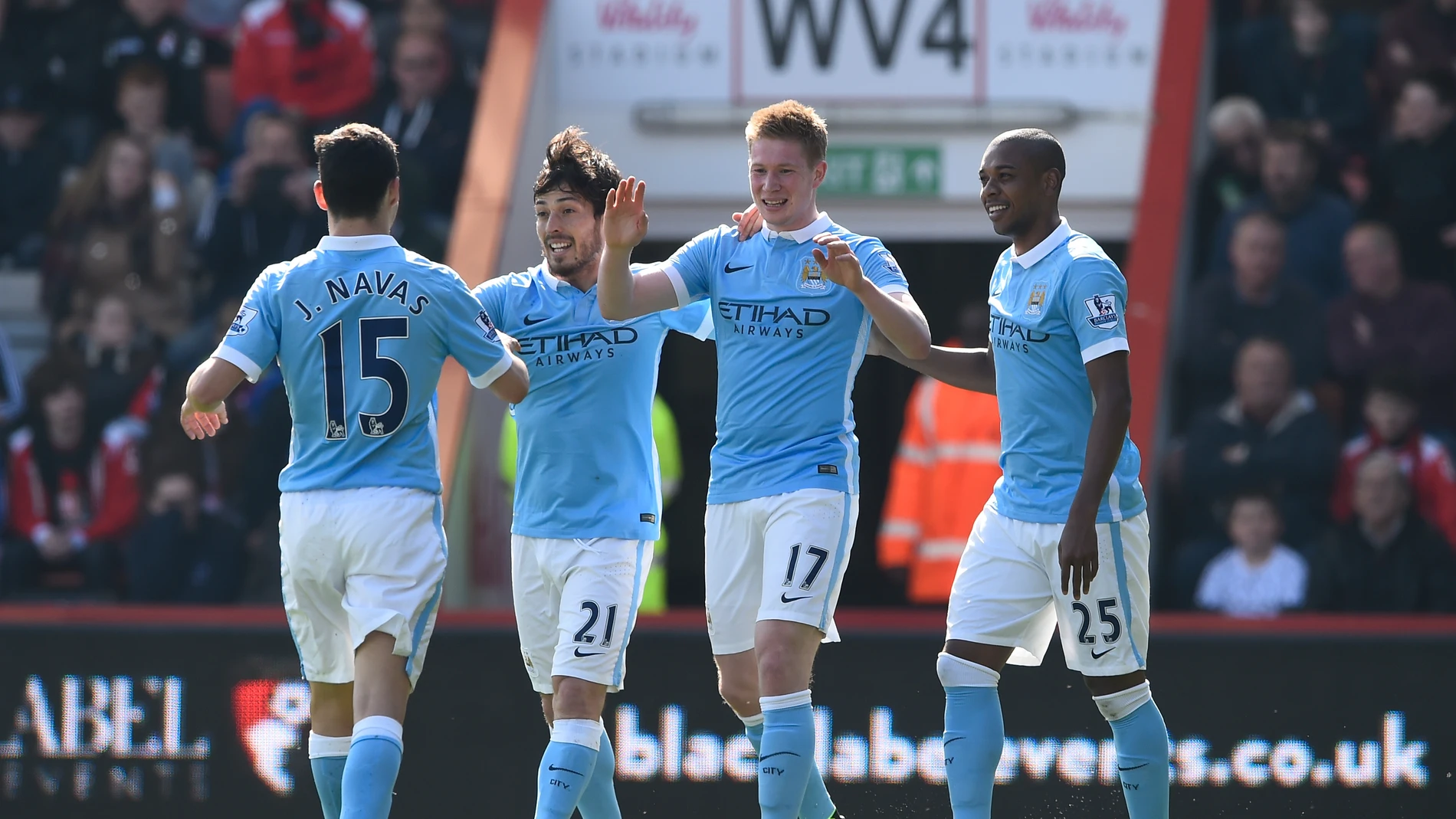 Los jugadores del Manchester City celebran un gol Los jugadores del Manchester City celebran un gol
