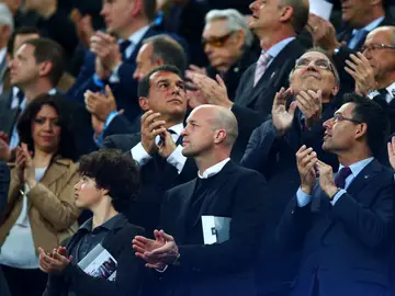 Jordi Cruyff en el palco del Barcelona durante el Clásico Jordi Cruyff en el palco del Barcelona durante el Clásico