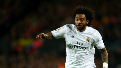 Marcelo durante el Barcelona - Real Madrid del Camp Nou