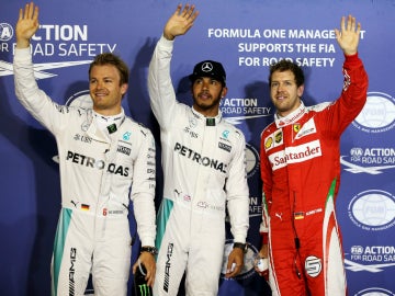 Rosberg, Hamilton y Vettel, los más rápidos de la Q3 de Baréin