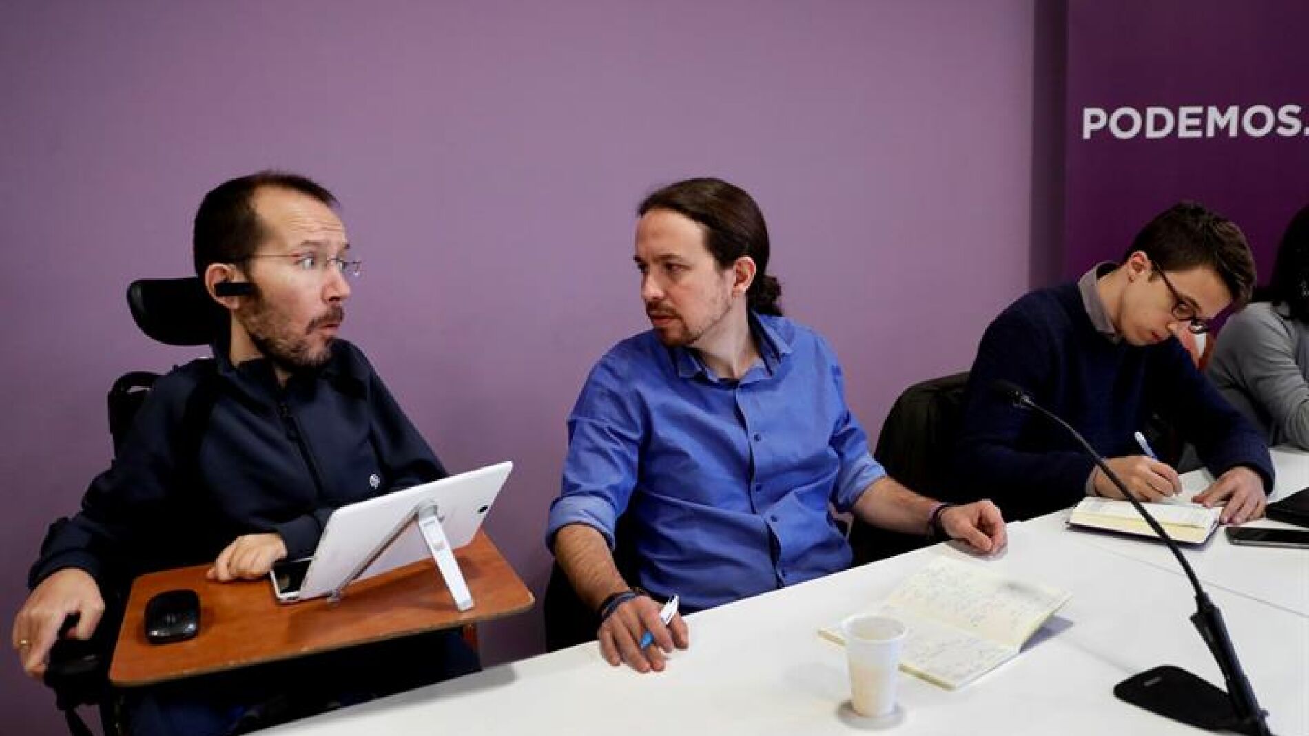 Echenique, Iglesias y Errej&oacute;n durante el Consejo Ciudadano