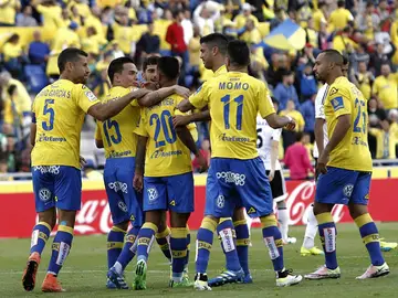 Las Palmas celebra un gol de Jonathan Viera Las Palmas celebra un gol de Jonathan Viera