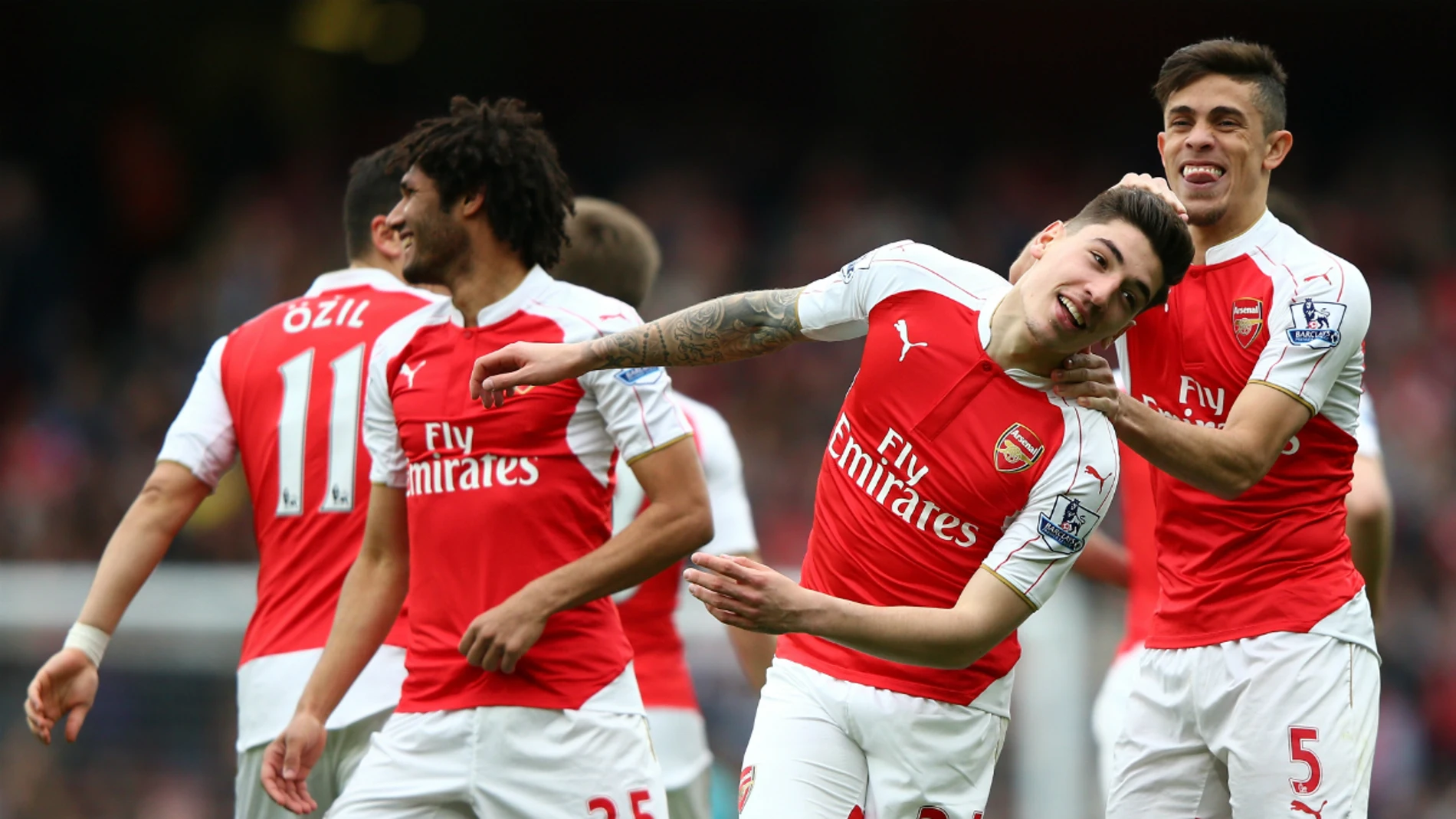 El Arsenal celebra un gol El Arsenal celebra un gol
