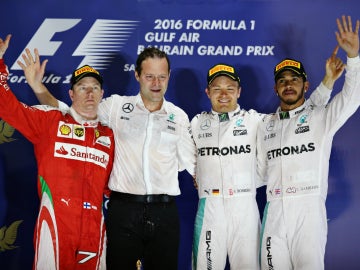 El podio del GP de Baréin