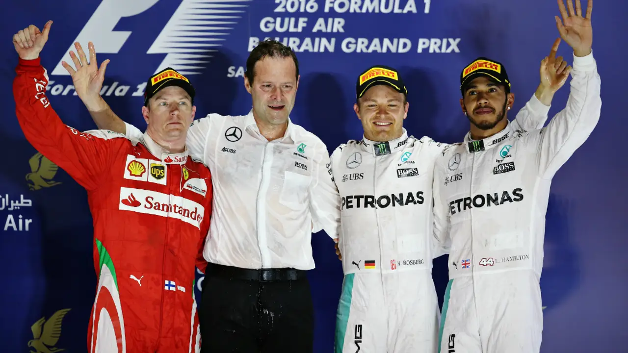 El podio del GP de Baréin