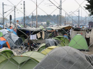 Campamento de refugiados en Grecia