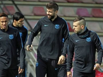 El F.C Barcelona prepara el partido de Champions ante el Atlético de Madrid El F.C Barcelona prepara el partido de Champions ante el Atlético de Madrid