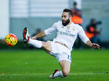 Dani Carvajal en un partido con el Real Madrid Dani Carvajal en un partido con el Real Madrid