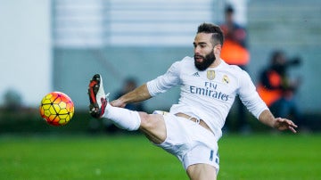 Dani Carvajal en un partido con el Real Madrid