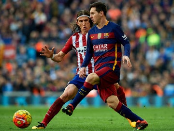 Filipe Luis y Messi