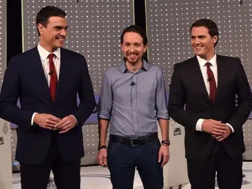 Pedro Sánchez, Pablo Iglesias y Albert Rivera Pedro Sánchez, Pablo Iglesias y Albert Rivera