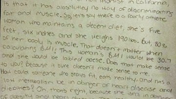 Parte de la carta que la joven escribió a la escuela