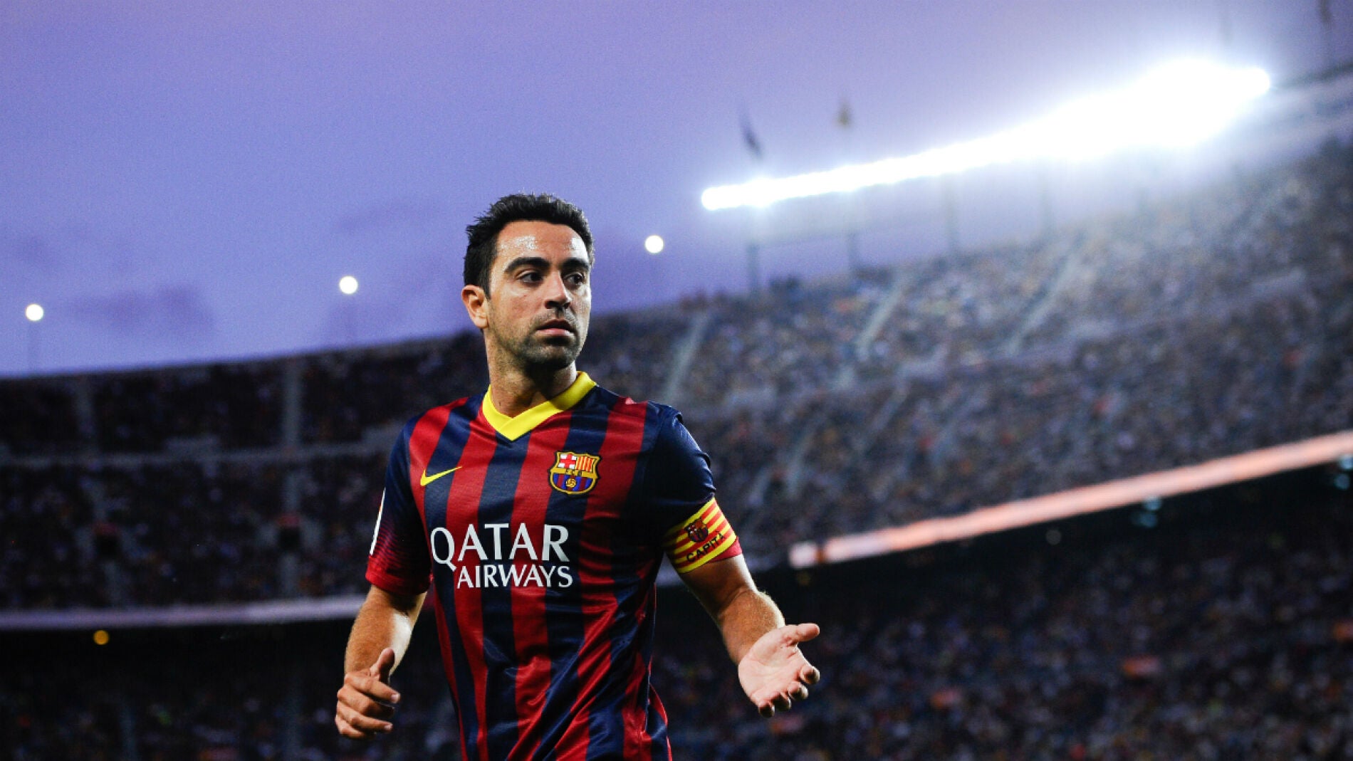Xavi Hern&aacute;ndez, durante un partido con el Barcelona