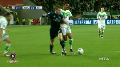 Así fue el posible penalti que Bale sufrió ante el Wolfsburgo