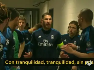 La charla de Sergio Ramos antes de empezar la segunda parte La charla de Sergio Ramos antes de empezar la segunda parte
