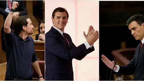 Pablo Iglesias, Albert Rivera y Pedro Sánchez Pablo Iglesias, Albert Rivera y Pedro Sánchez