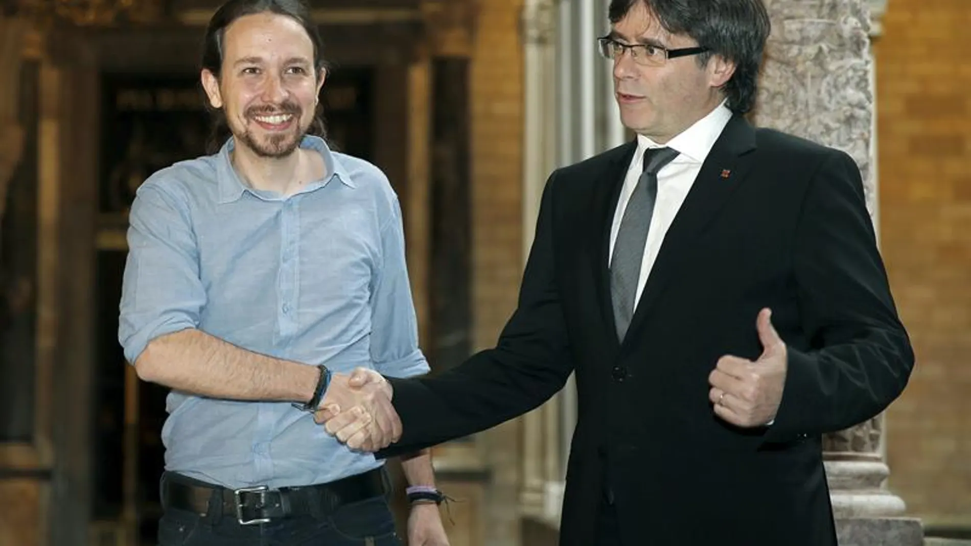 Iglesias con Puigdemont Iglesias con Puigdemont