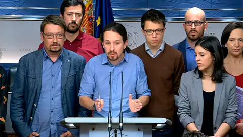 Pablo Iglesias en rueda de prensa Pablo Iglesias en rueda de prensa