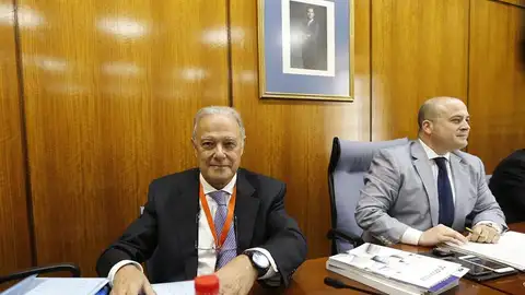 El exconsejero de Hacienda Ángel Ojeda junto al presidente de la comisión y diputado por Ciudadanos, Julio Díaz El exconsejero de Hacienda Ángel Ojeda junto al presidente de la comisión y diputado por Ciudadanos, Julio Díaz