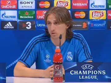 Luka Modric en rueda de prensa Luka Modric en rueda de prensa