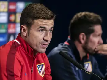 Gabi, durante la rueda de prensa Gabi, durante la rueda de prensa