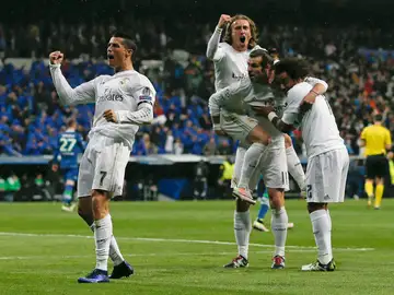 Celebración efusiva del 2-0 del Madrid Celebración efusiva del 2-0 del Madrid