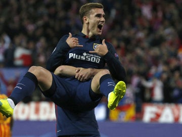 Griezmann celebra su gol contra el Barcelona