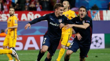 Griezmann celebra su segundo gol ante el Bayern