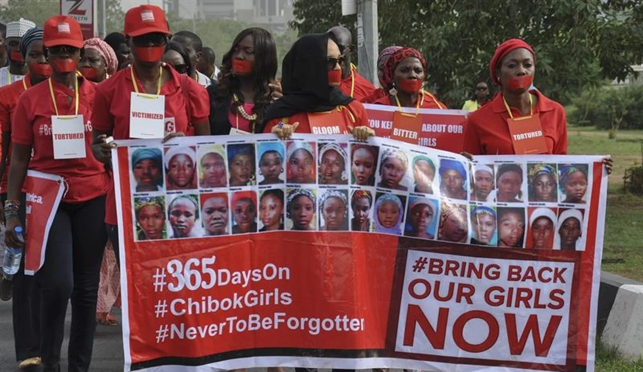 Manifestación para pedir la liberación de las más de 200 niñas secuestradas por el grupo Boko Haram en Chibok
